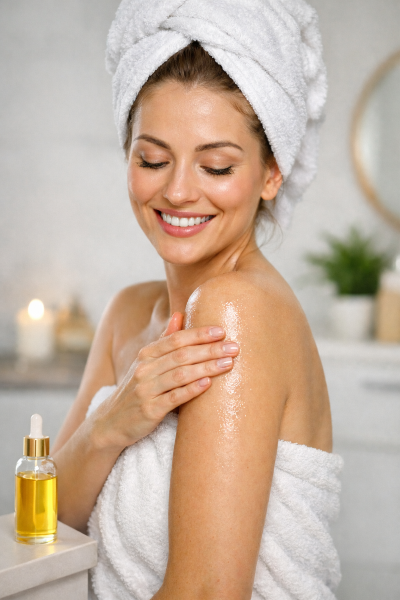 Aplikacja olejku na skórę